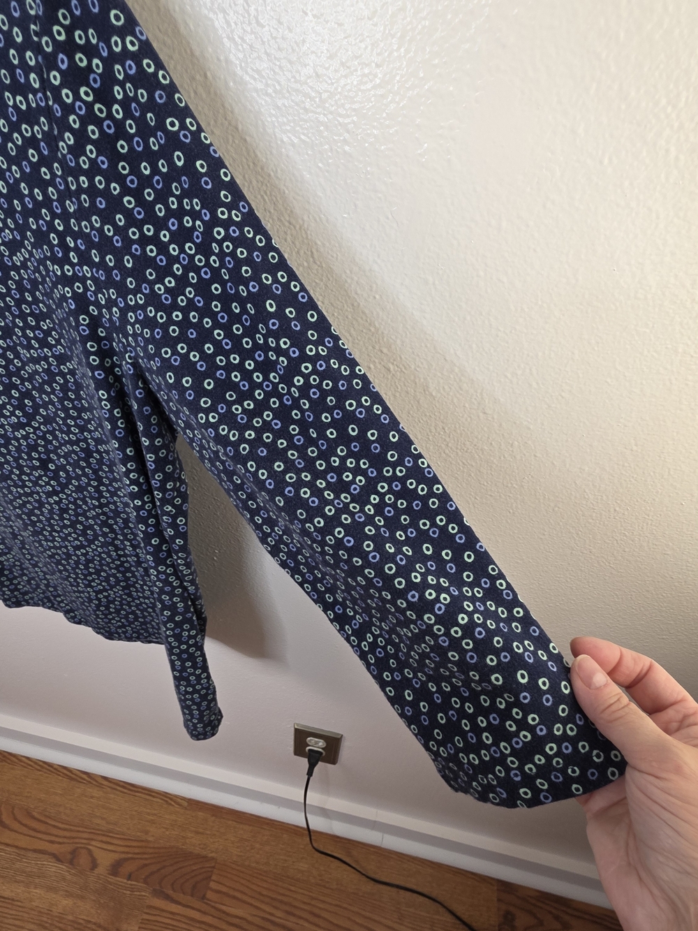 Talbots The Talbots Tee Navy Blue Dot Print 3/4 Sleeve Top Size 1X - Picture 3 of 7